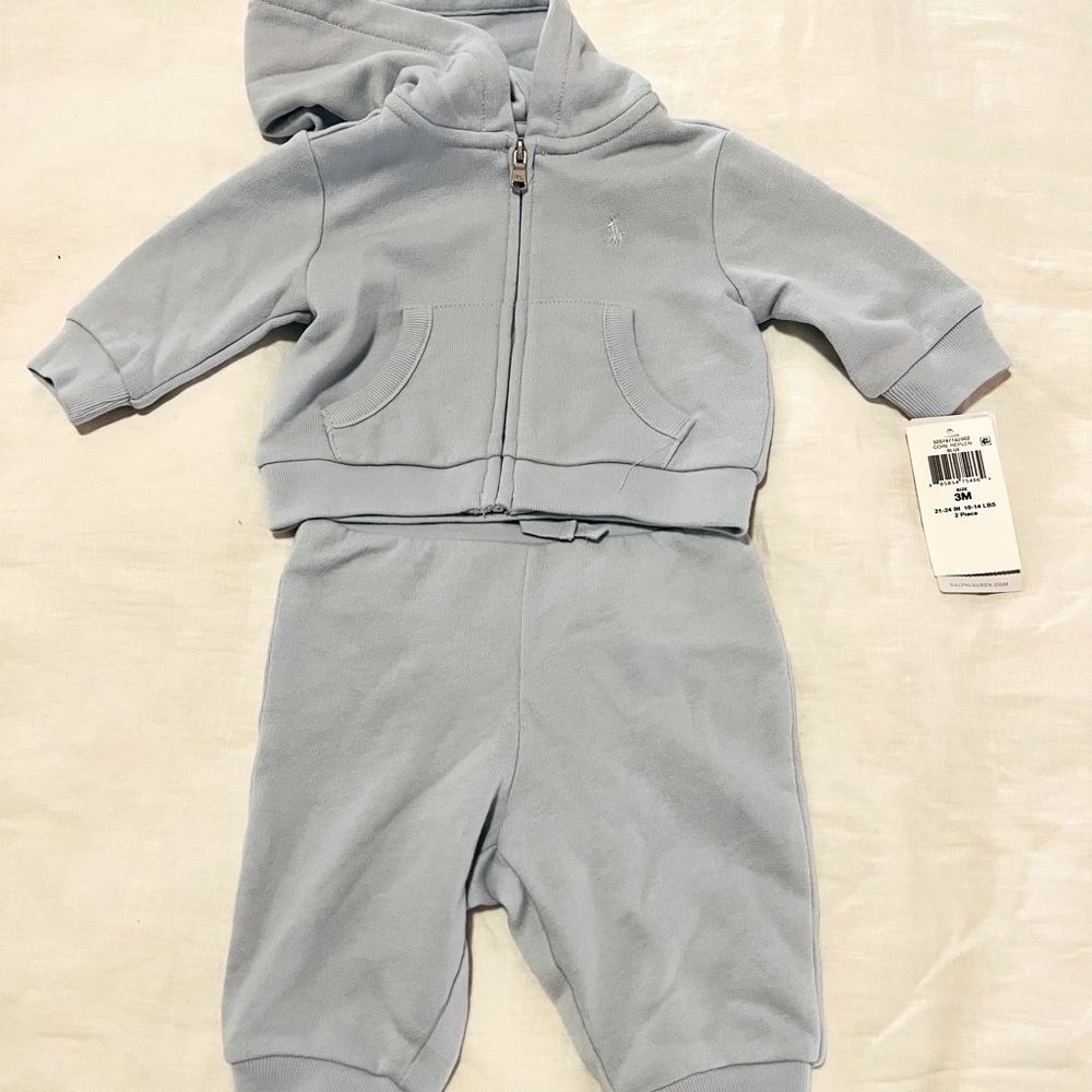 Ralph Lauren Baby Full-Zip Hoodie and Pants Set